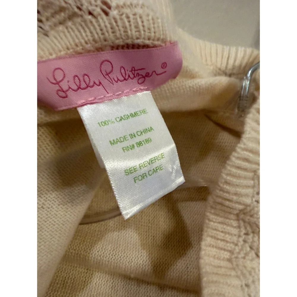 Lilly Pulitzer Cream 100% Cashmere Ruffle Wrap Shawl Scarf Ivory One Size